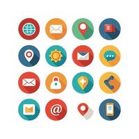 Contact Us icon set collection for websites and mobile applications vector