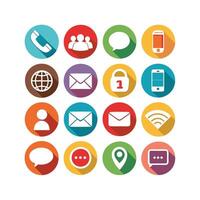 Contact Us icon set collection for websites and mobile applications vector
