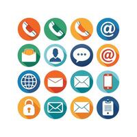 Contact Us icon set collection for websites and mobile applications vector