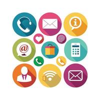 Contact Us icon set collection for websites and mobile applications vector