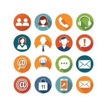 contacto nosotros icono conjunto colección para sitios web y móvil aplicaciones vector