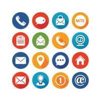 Contact Us icon set collection for websites and mobile applications vector