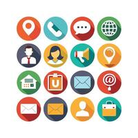 Contact Us icon set collection for websites and mobile applications vector