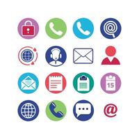 Contact Us icon set collection for websites and mobile applications vector