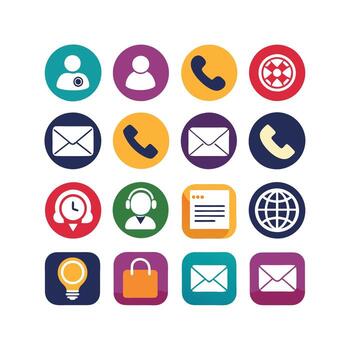 Contact Us icon set collection for websites and mobile applications vector