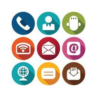 Contact Us icon set collection for websites and mobile applications vector