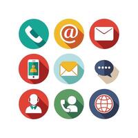 Contact Us icon set collection for websites and mobile applications vector