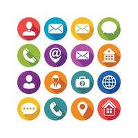 Contact Us icon set collection for websites and mobile applications vector