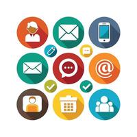 Contact Us icon set collection for websites and mobile applications vector