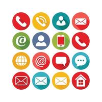 Contact Us icon set collection for websites and mobile applications vector