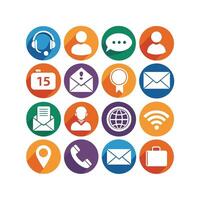 Contact Us icon set collection for websites and mobile applications vector