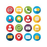 Contact Us icon set collection for websites and mobile applications vector