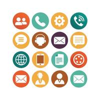 Contact Us icon set collection for websites and mobile applications vector