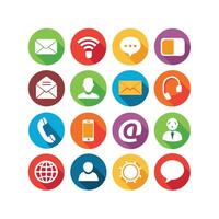 Contact Us icon set collection for websites and mobile applications vector