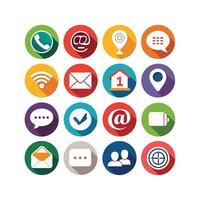 Contact Us icon set collection for websites and mobile applications vector