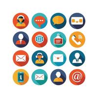 Contact Us icon set collection for websites and mobile applications vector