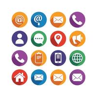 Contact Us icon set collection for websites and mobile applications vector