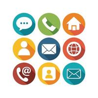 Contact Us icon set collection for websites and mobile applications vector