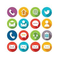 Contact Us icon set collection for websites and mobile applications vector