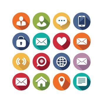 contacto nosotros icono conjunto colección para sitios web y móvil aplicaciones vector