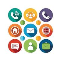 Contact Us icon set collection for websites and mobile applications vector