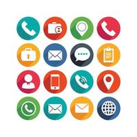 Contact Us icon set collection for websites and mobile applications vector