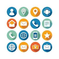 Contact Us icon set collection for websites and mobile applications vector