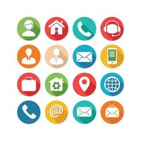 Contact Us icon set collection for websites and mobile applications vector