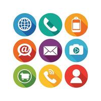 Contact Us icon set collection for websites and mobile applications vector