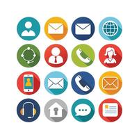 Contact Us icon set collection for websites and mobile applications vector