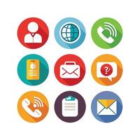 Contact Us icon set collection for websites and mobile applications vector
