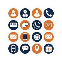 Contact Us icon set collection for websites and mobile applications vector