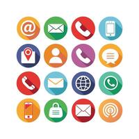 Contact Us icon set collection for websites and mobile applications vector