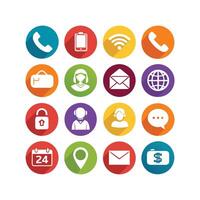 Contact Us icon set collection for websites and mobile applications vector