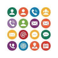 Contact Us icon set collection for websites and mobile applications vector