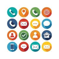 Contact Us icon set collection for websites and mobile applications vector
