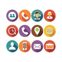 Contact Us icon set collection for websites and mobile applications vector
