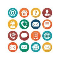 Contact Us icon set collection for websites and mobile applications vector