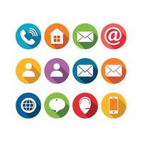 Contact Us icon set collection for websites and mobile applications vector