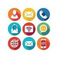 Contact Us icon set collection for websites and mobile applications vector