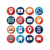 Contact Us icon set collection for websites and mobile applications vector