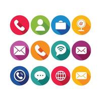 Contact Us icon set collection for websites and mobile applications vector