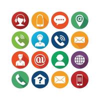 Contact Us icon set collection for websites and mobile applications vector