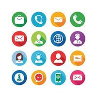 Contact Us icon set collection for websites and mobile applications vector