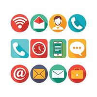 Contact Us icon set collection for websites and mobile applications vector
