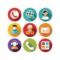 Contact Us icon set collection for websites and mobile applications vector