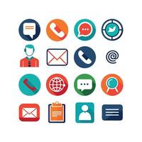 Contact Us icon set collection for websites and mobile applications vector