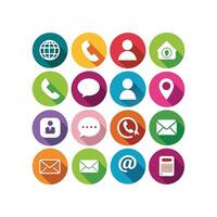 Contact Us icon set collection for websites and mobile applications vector