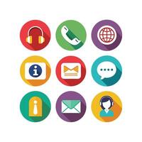 Contact Us icon set collection for websites and mobile applications vector