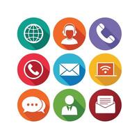 Contact Us icon set collection for websites and mobile applications vector